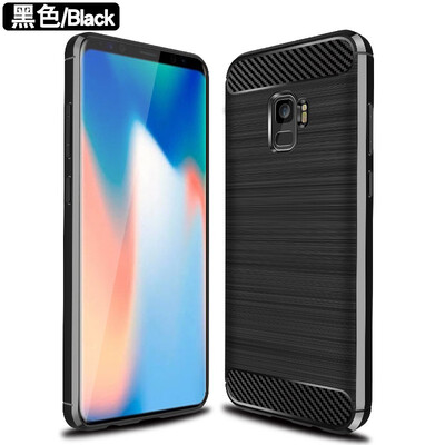 

Fivice Samsung Galaxy S9 case Brushed carbon fiber silicone anti-fall soft shell phone case