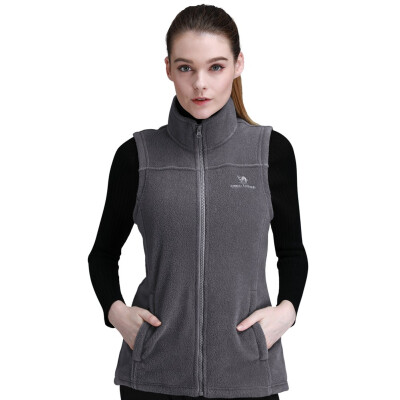 

CAMEL CROWN Fleece Vest Women Full-Zip Sleeveless Jacket Plus Size with Pocket Lightweight Casual Gilet