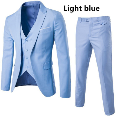 

AOWOFS winter new European code business casual suit three-piece groom groomsmen wedding one button suit suit -6XLcolor sent randomly