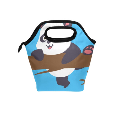 

Lunch Bag Panda Tote Travel Picnic Insulated Handbags Portable Zipper Lunch Bag Box