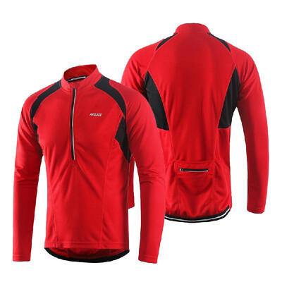 

Arsuxeo Mens Long Sleeve Cycling Jersey Lightweight Breathable Quick Dry Bike Riding Shirt