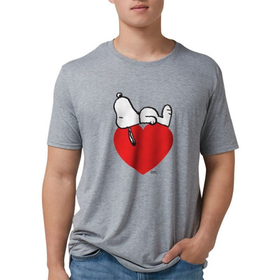 

CafePress - Snoopy On Heart - Mens Tri-blend T-Shirt