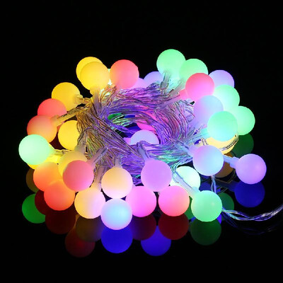 

10 Meters Ball Shaped Warm Yellow LED String Lights Battery Powered Shining LED Strip Decoration for Christmas Yard Room Wedding G