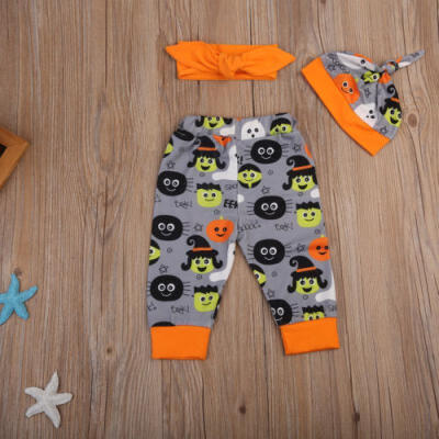 

AU Newborn Baby Boy Girl Romper Pants Leggings 4pcs Outfit Clothes Halloween Set