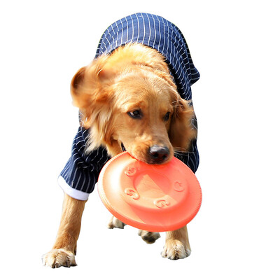 

Huayuan pets hoopet dog Frisbee grazing Golden Retriever pet dog special Frisbee bite training puppy UFO soft Frisbee toy L