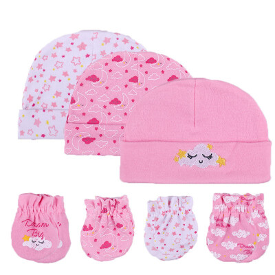 

Kiddiezoom Baby Accessories HatsGloves 0-6M Cotton Newborn For Babies Mitten Caps Print Unisex Boys Girls Infant