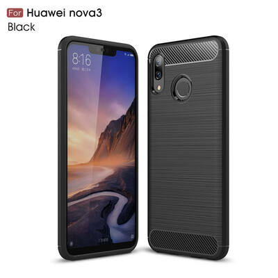 

Goowiiz Phone Case For Huawei Honor 8XHonor PlayNova 3 Fashion Slim Carbon Fiber TPU Soft Silicone Prevent falling