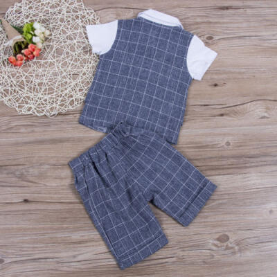 

New Toddler Baby Kids Boy Shirt TopsPants Gentleman Outfits Clothes 2PCS Set