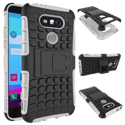 

Fivice LG G5 Case TPU anti-fall tire pattern back clip bracket phone case