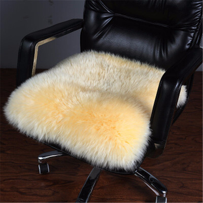

2018 Newest Winter Wool Cushion Chair Cushion Fur Office Pad Padded Plush Back Pad Computer Chair Square Pad