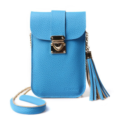 

Cell Phone Bag LKZAIY PU Leather Small Cross body Bag with Detachable Chain Shoulder Strap Clear Purse Wallet for Women