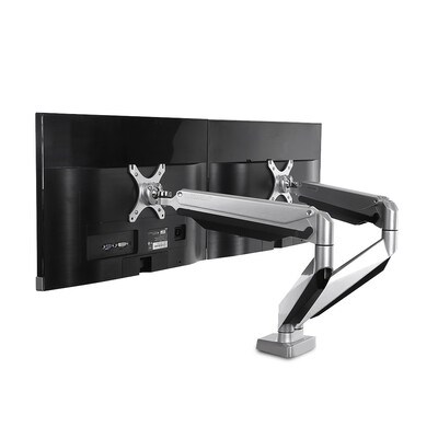 

Loctek Full Motion Spring Dual Arms Desk Top Mount Monitor Mount Fits 10-27 Silver