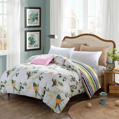

Yalu free bed linen textile twill printing double cotton quilt cover single piece 200 230cm warbler feather dance