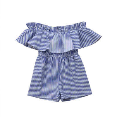 

US Newborn Infant Baby Girls Fashion Summer Blue Romper Jumpsuit Outfit Clothes