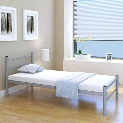 

Bed frame metal gray 90x200 cm