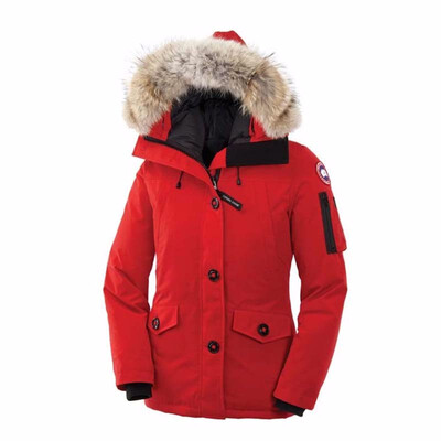

Goose Womens Montebello Parka Women Winter Coat Goose Down Feather Jacket Waterproof Overcoat with Big Real Coyote Fur Collar for