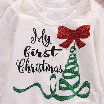

Newborn Baby Girl Romper Bodysuit Jumpsuit My First Christmas Outfits One-piece