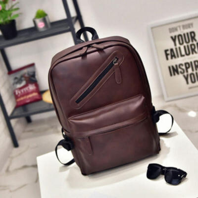 

AU Unisex Backpack PU Leather Shoulder School Computer Bag Tote Handbag Rucksack