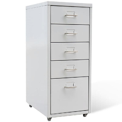 

Metal Filing Cabinet with 5 Drawers Gray