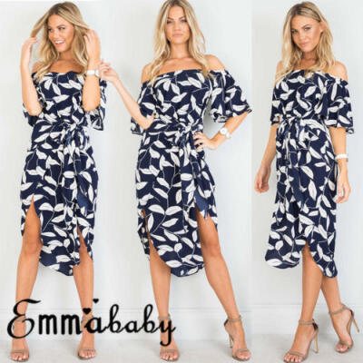 

Emmababy Womens Holiday Pocket Ladies Summer Beach Midi Swing Sun Dress UK STOCK