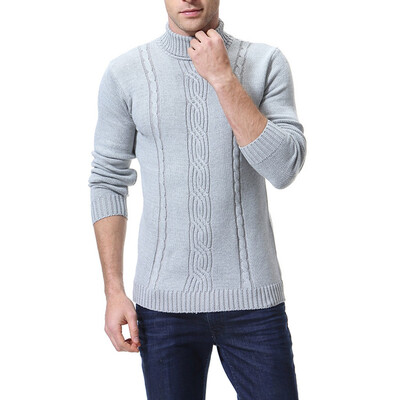 

AOWOFS new mens sweaters foreign trade fashion jacquard sweater solid color England casual pullover sweater spot Y036
