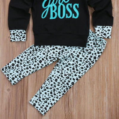 

2Pcs Toddler Kids Girls Hooded Tops Spot Pants Trousers Casual Outfits Clothes