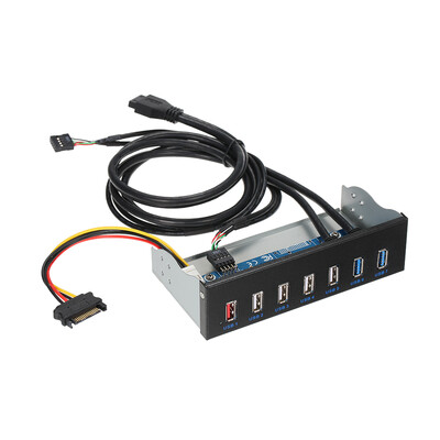 

Front Panel USB 30 Hub 7-Ports Included 1 Fast Charging 4 USB 20 2 USB 30 For PC USB Flash Drives with 19 Pin SATA Power Connec