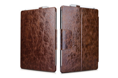 

For Microsoft Surface Pro 4 2017 Bag Case ICARER New Fashion Sleeve Oil Wax Vintage Genuine Leather Folio Case For Surface Pro 4