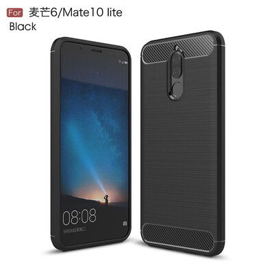 

Fivice Huawei nova 2i case Luxury brushed carbon fiber TPU soft shell