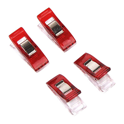 

MyMei On Sale Useful Sewing Craft Quilt Binding Clips Clamps Clear and Red 50pcs/Set