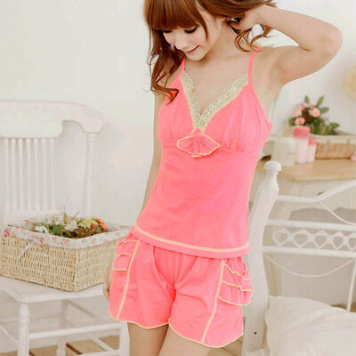 

японский кружева принцесса sleepwear слинг пижамы два куска хлопок lycra nightwear девочек домашней мебели и одежды женщин материа