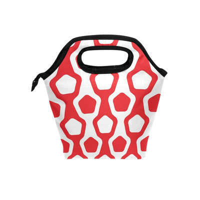 

Lunch Bag Tote Bag Red Pentagon Travel Picnic Organizer Lunch Holder Handbags Lunch Bag Box