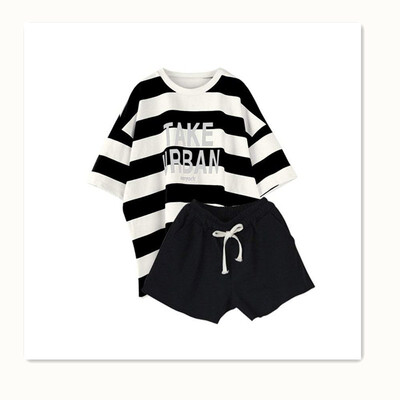 

2018 sports suit female summer loose large size clothes casual running short-sleeved shorts two