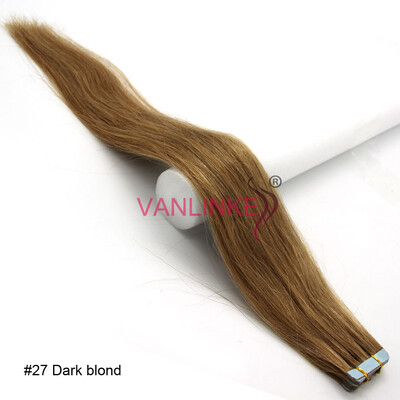 

PU Seamless Adhesive Skin Tape In Weft Womens Real Human Hair Extensions Straight 20pcsset