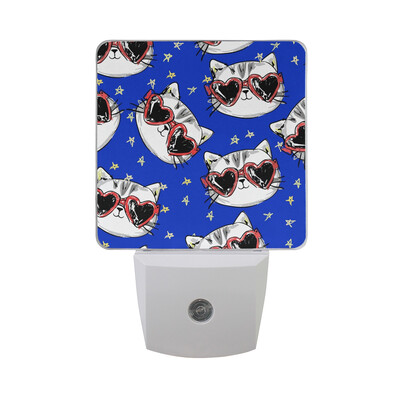 

ALAZA LED Night Light With Smart Dusk To Dawn SensorCats Cute Sketch Plug In Night Light