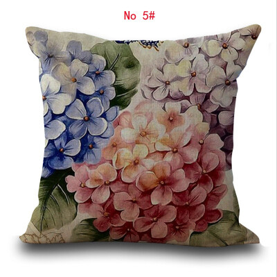 

45cm45cm Retro flower pattern linencotton pillow case sofa throw cushion cover decorative pillow cover