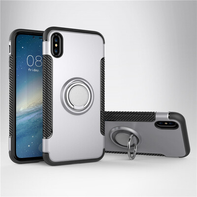 

Fivice iphone X case PC metal ring shell magnetic car bracket TPU phone case