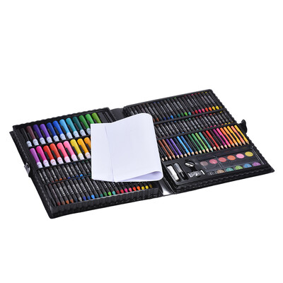 

168pcs Drawing Pen Art Set Kit Painting Sketching Color Pencils Crayon Oil Pastel Water Color Glue with Case for Children Kids