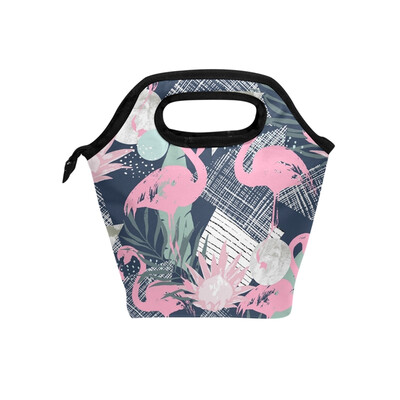 

Lunch Bag Tote Bag Pink Flamingos Travel Picnic Organizer Lunch Holder Handbags Lunch Bag Box
