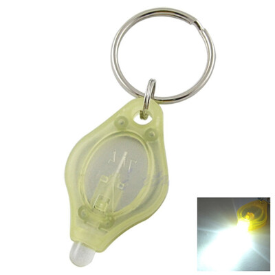 

Mini LED Keychain Flashlight Torch Keyring White Light - Yellow