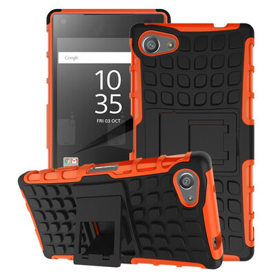 

Fivice Sony Z5 MiniZ5 Compact Case TPU anti-fall tire pattern back clip bracket phone case
