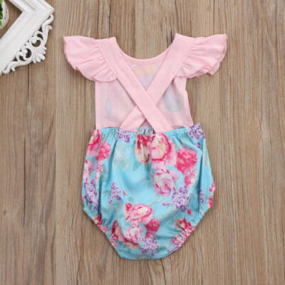 

2017 Newborn Baby Girls Unicorn Romper Bodysuit Jumpsuit Outfits Clothes Floral