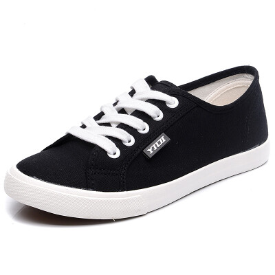 

Yidi (YIDI) women's shoes fashion flat low low canvas shoes casual shoes shoes with shoes shoes shoes shoes Y6158 black 35