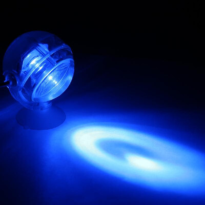 

Aquarium Waterproof LED Spotlight Submersible Light Convex Lens Design with Suction Cup Fish Tank Decorative Light Blue