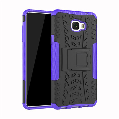 

Fivice Samsung C7 Pro Case TPU anti-fall tire pattern back clip bracket phone case
