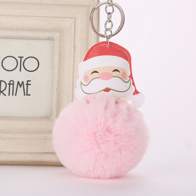 

Cute Christmas Gift Santa Keychain for Women Pom Pom Ball Keychains
