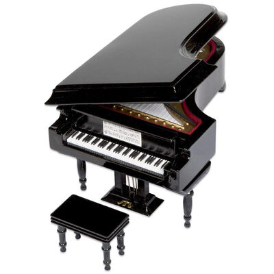 

UpperX Black Baby Grand Piano Music Box with Bench&Black Case Music of the Night