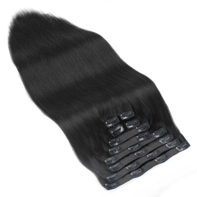 

BHF Hair Brazilian Clip In Human Hair Extensions Straight Hair Double Weft 100 Remy Human Hair 160g 20Inches 10Pieces