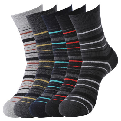 

[Jingdong supermarket] Langsha socks men's cotton socks fashion stripes men's socks 6 pairs of boxed mixed color 26-28cm