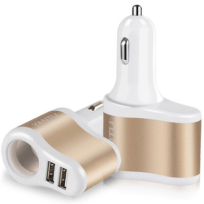 

YANTU A58 Cigarette Lighter Power Splitter with 2 USB Ports 31A